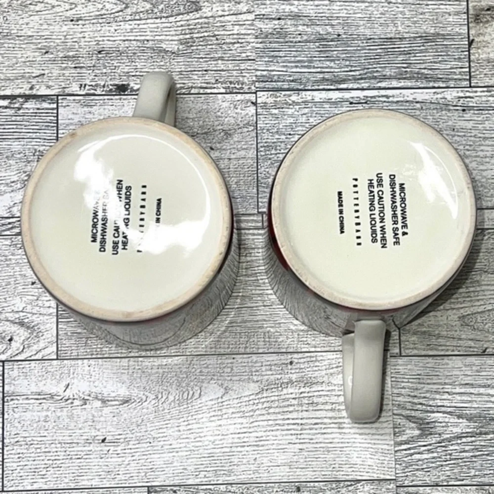 Pottery Barn Landon Plaid Mugs Set of 2